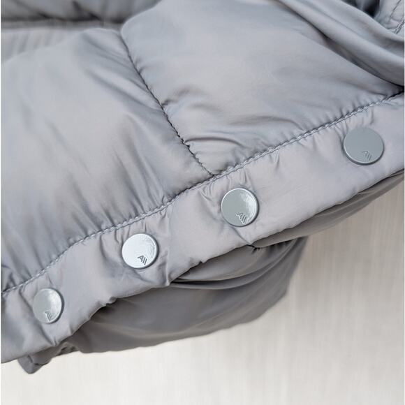 Andrew Marc Blue/Gray Kerr Horizontal Rail Quilted Shell Puffer Vest, size S - Picture 4 of 8